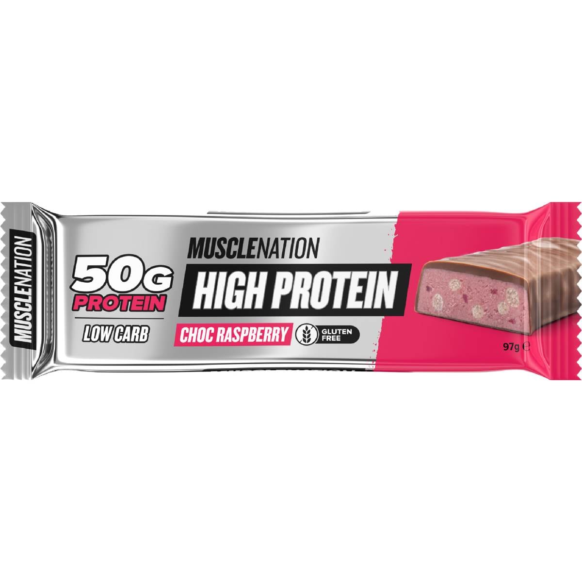 Muscle Nation High Protein Bar Chocolate Raspberry