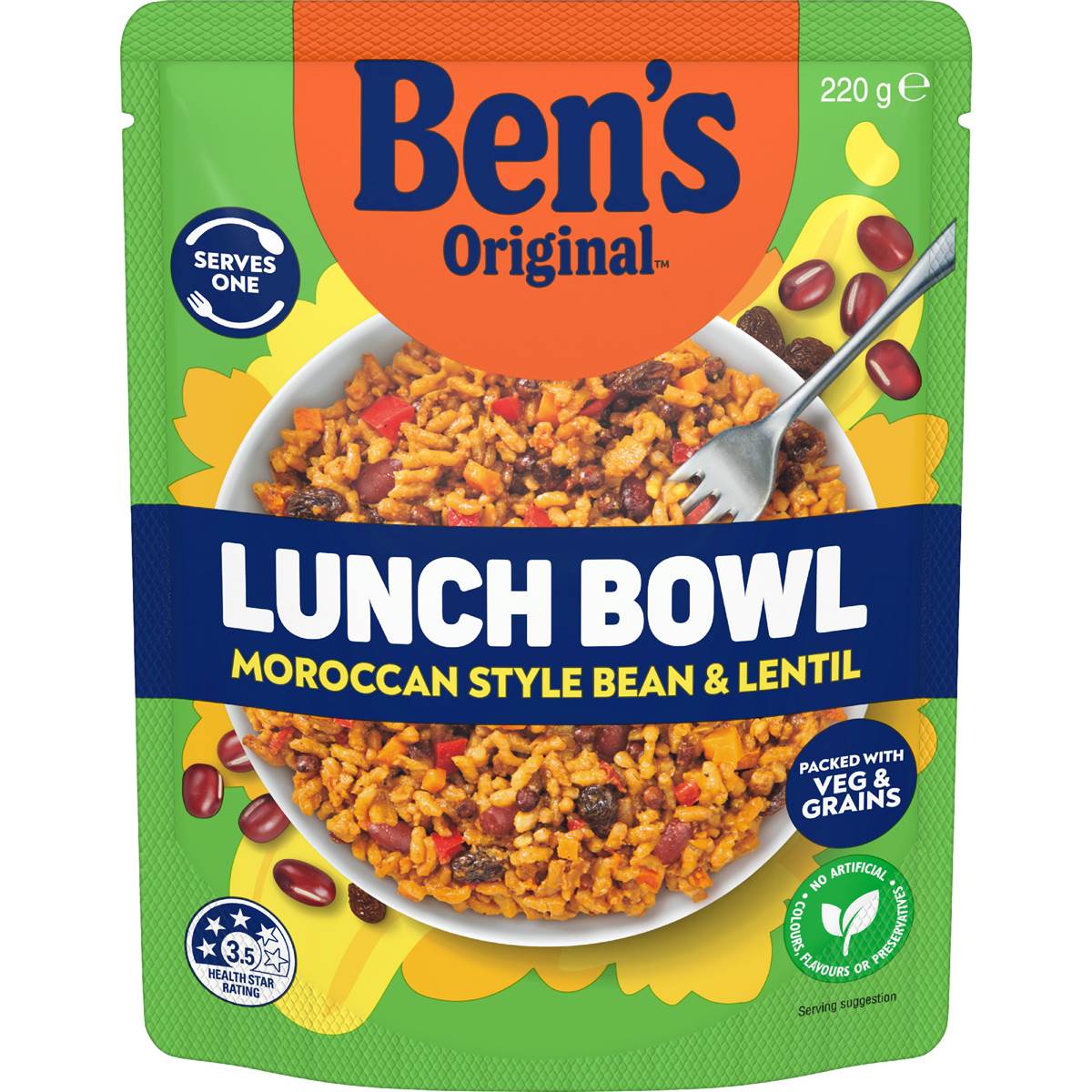 Ben's Original Lunch Bowl Moroccan Style Bean & Lentil 220g