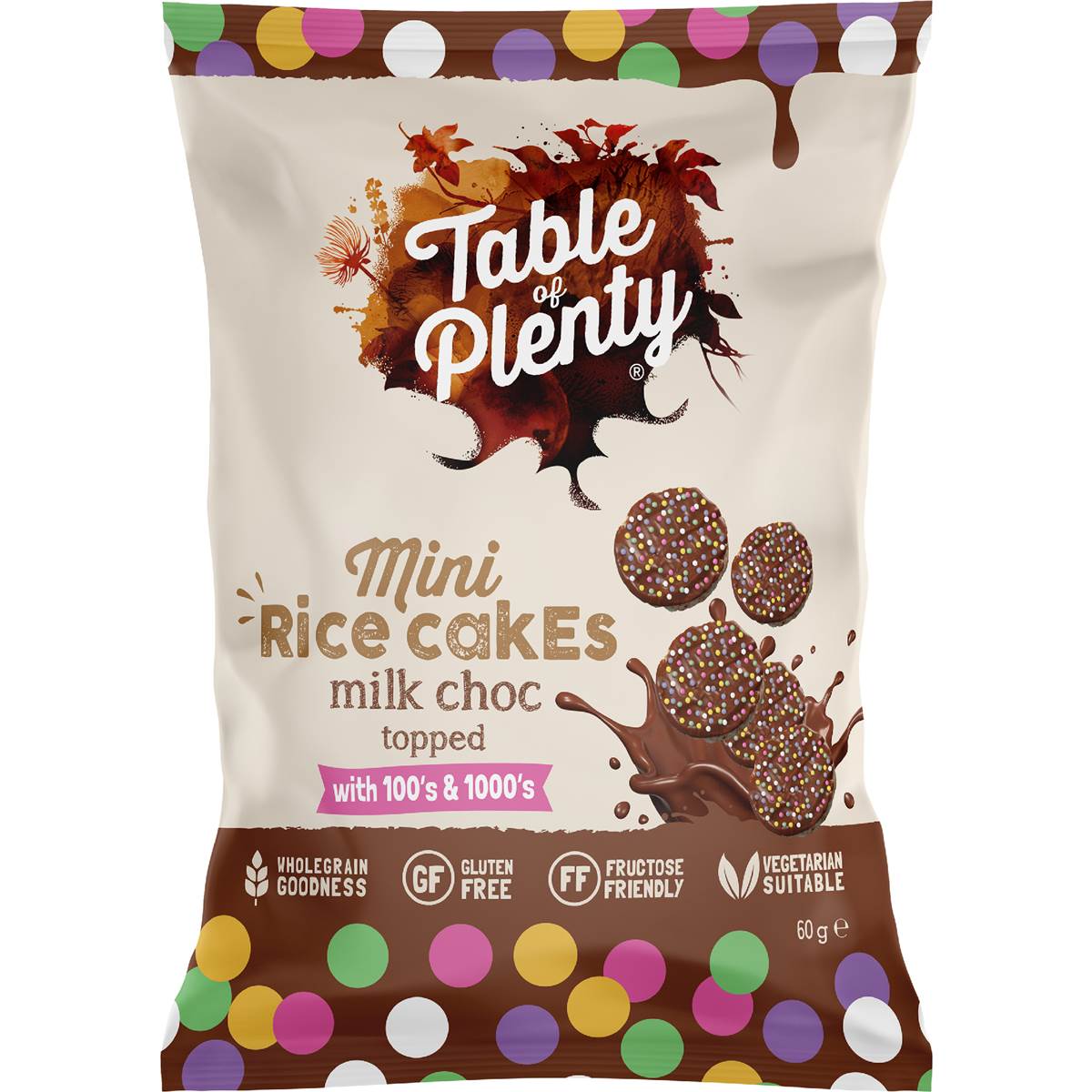 Table of Plenty Mini Rice Cakes Milk Choc 100s & 1000s 60g