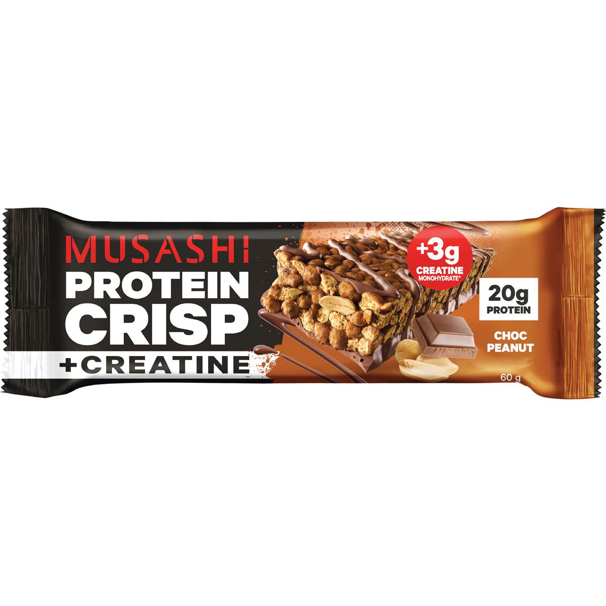 Musashi Protein Crisp & Creatine Bar Choc Peanut