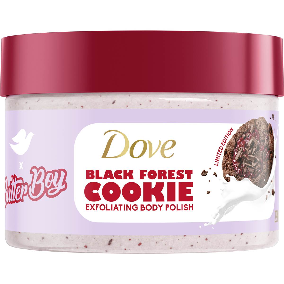 Dove Butter Boy Exfoliating Body Polish Black Forest Cookie
