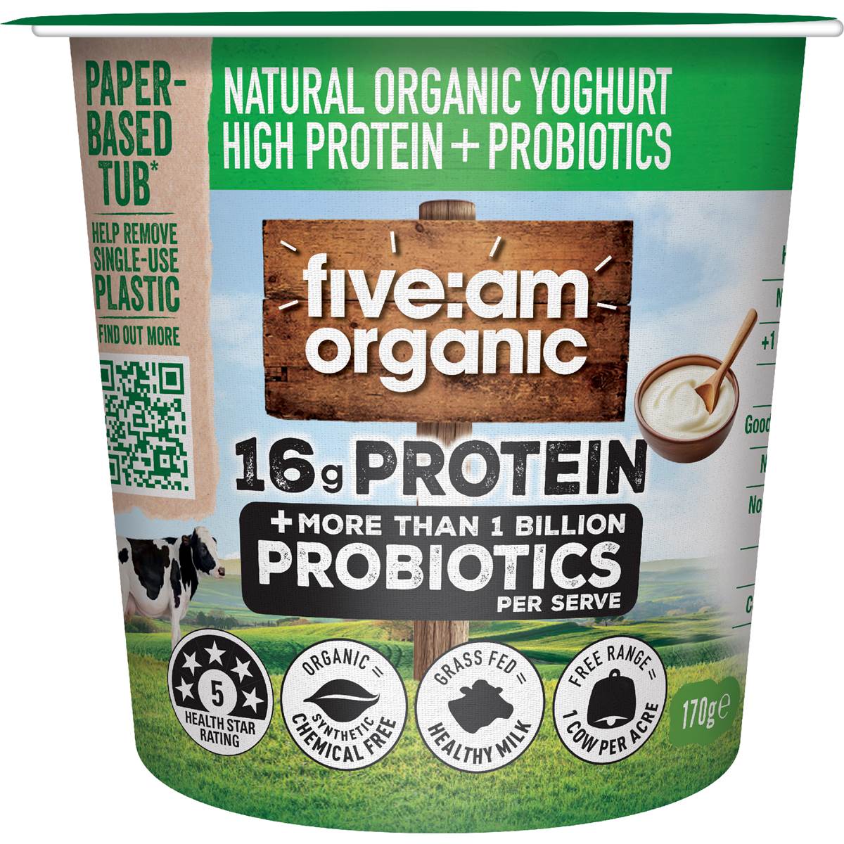 Five:Am Natural Organic High Protein Yoghurt Pot
