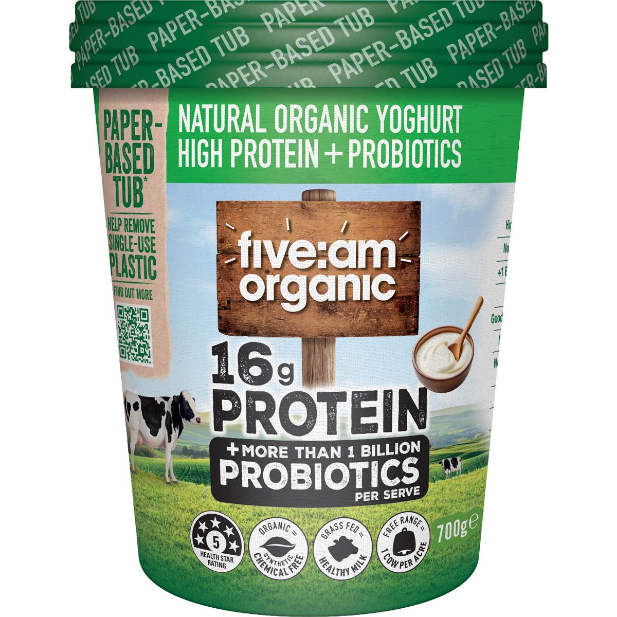 Five:Am Natural Organic High Protein Yoghurt