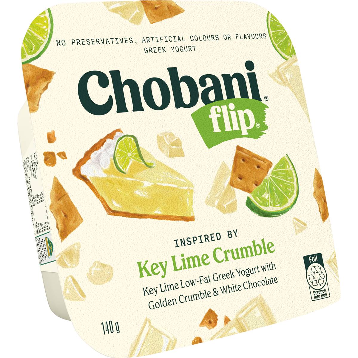 Calories in Chobani Flip Greek Yoghurt Key Lime Crumble calcount