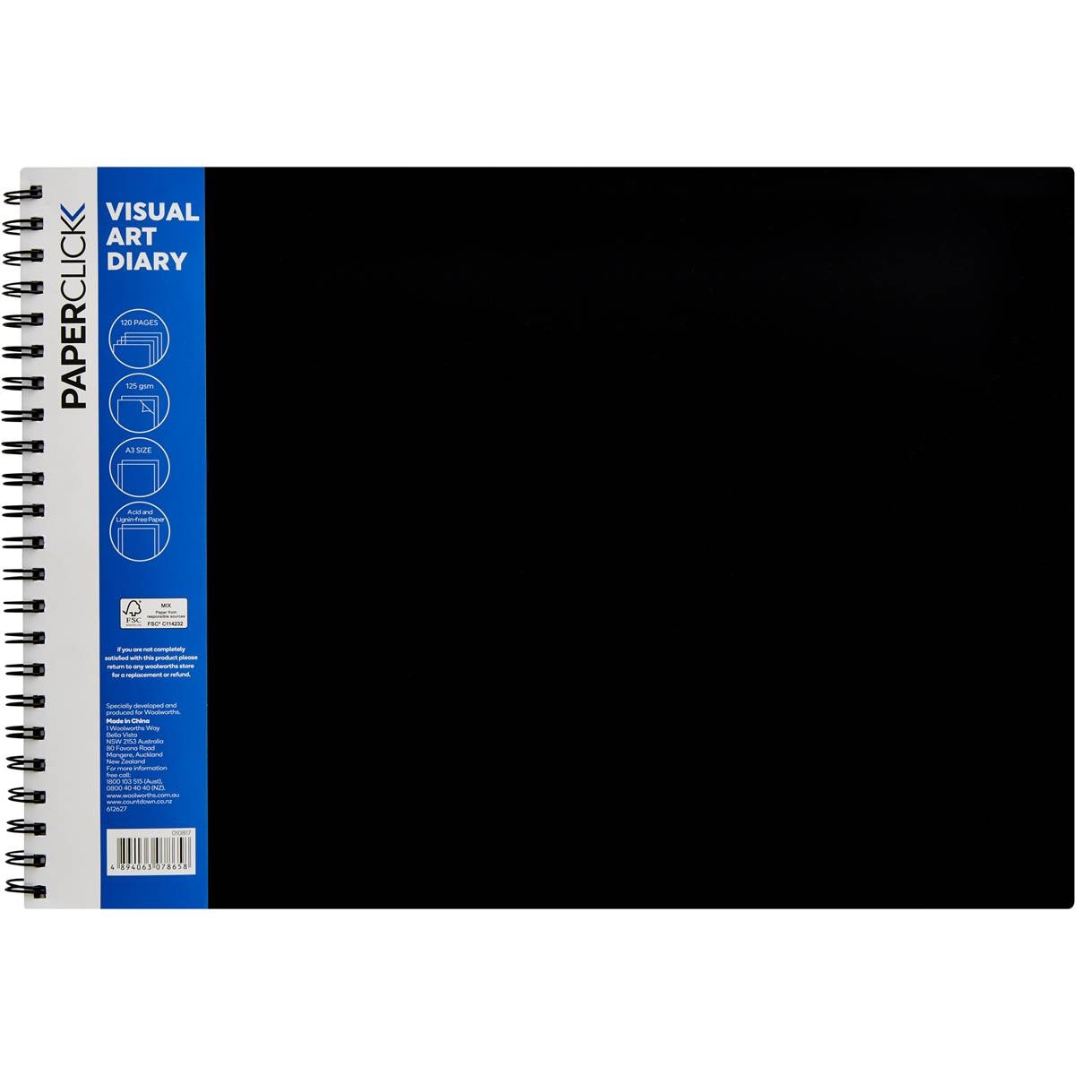 Paperclick A3 Visual Art Diary 120 Pages