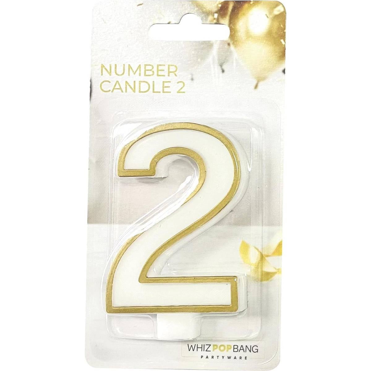 Whiz Pop Bang Number Candle 2 Assorted