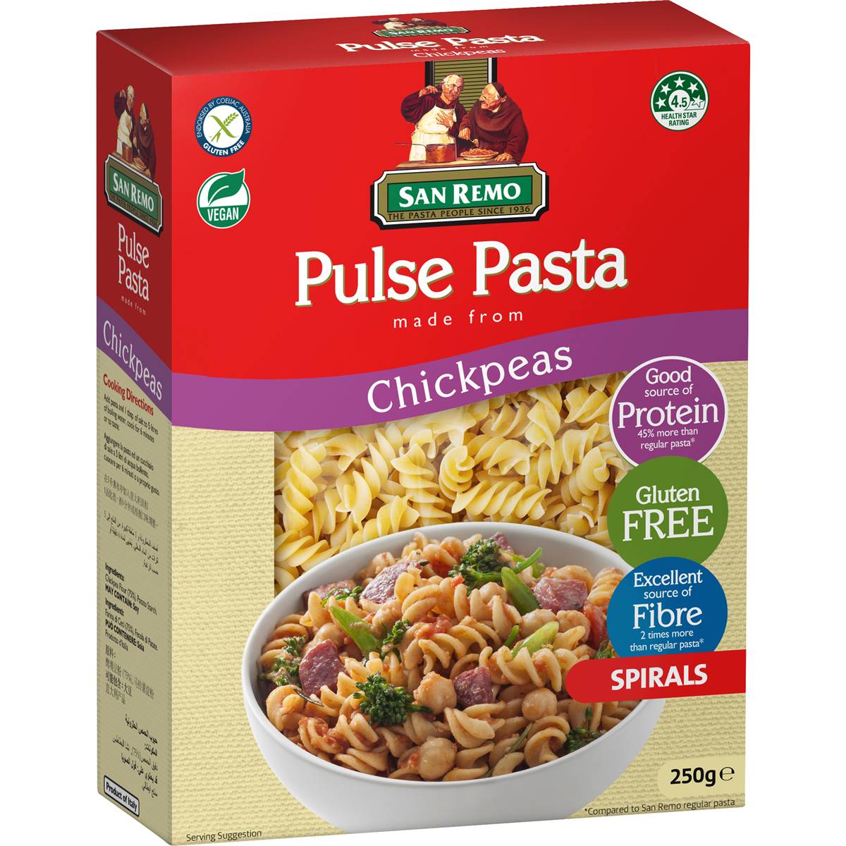 San Remo Pasta Chickpea Spirals 250g