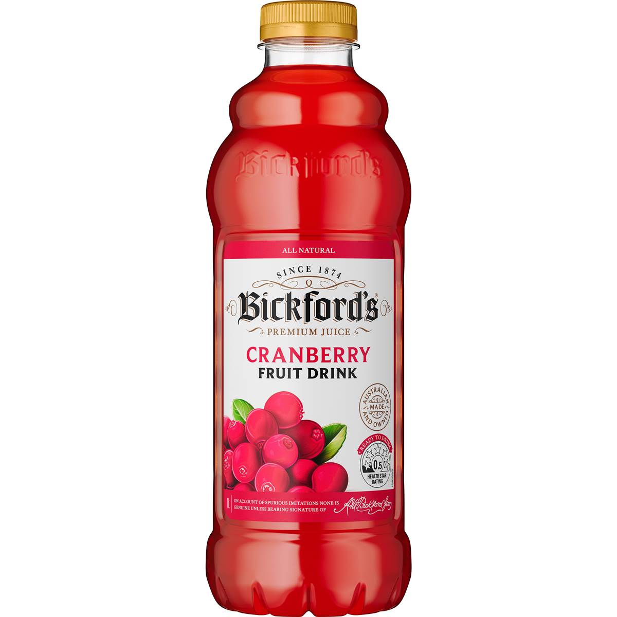 Calories in Bickford's Cranberry Juice Drink Calorie Counter Australia