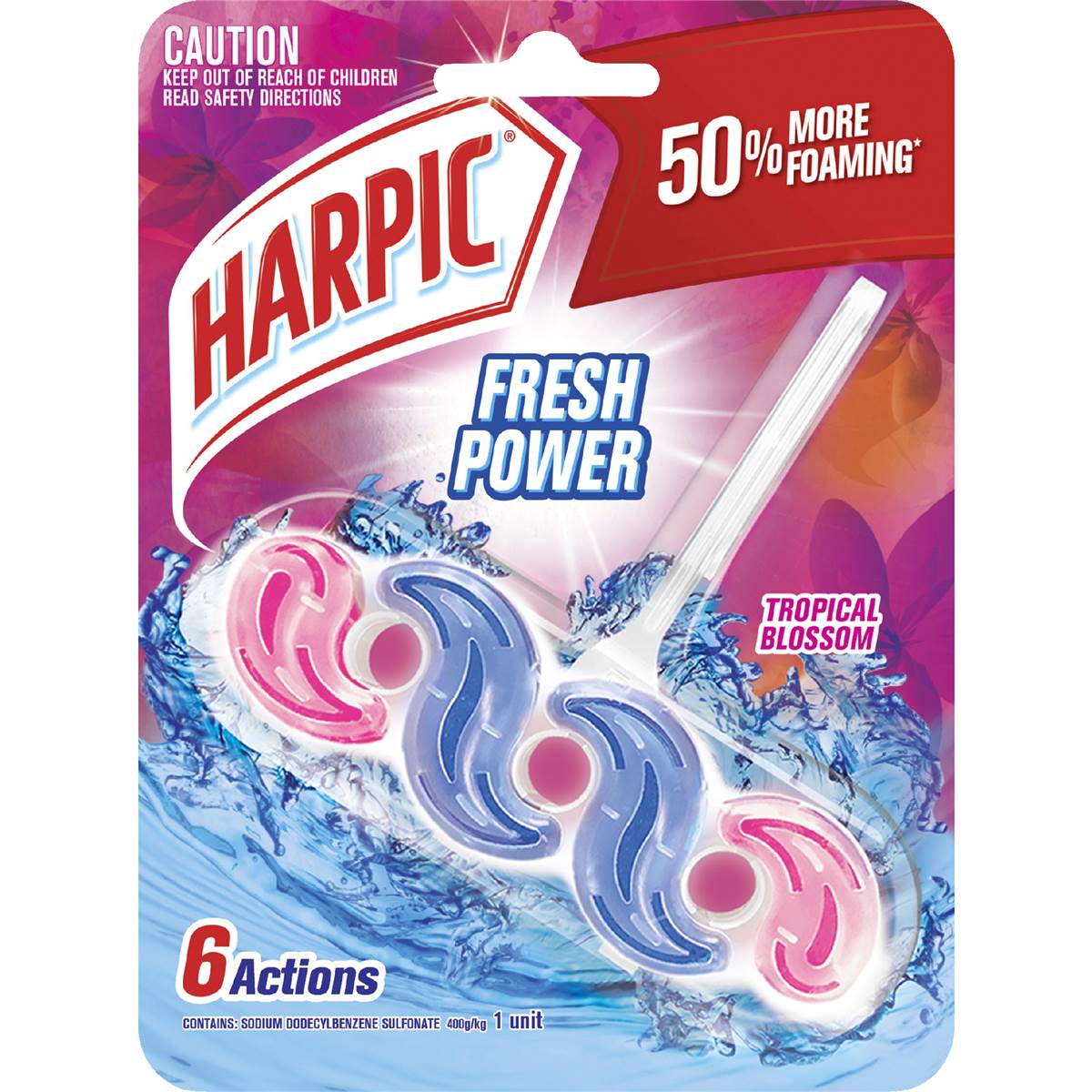 Harpic Fresh Power Tropical Blossom Toilet Cleaner Block each