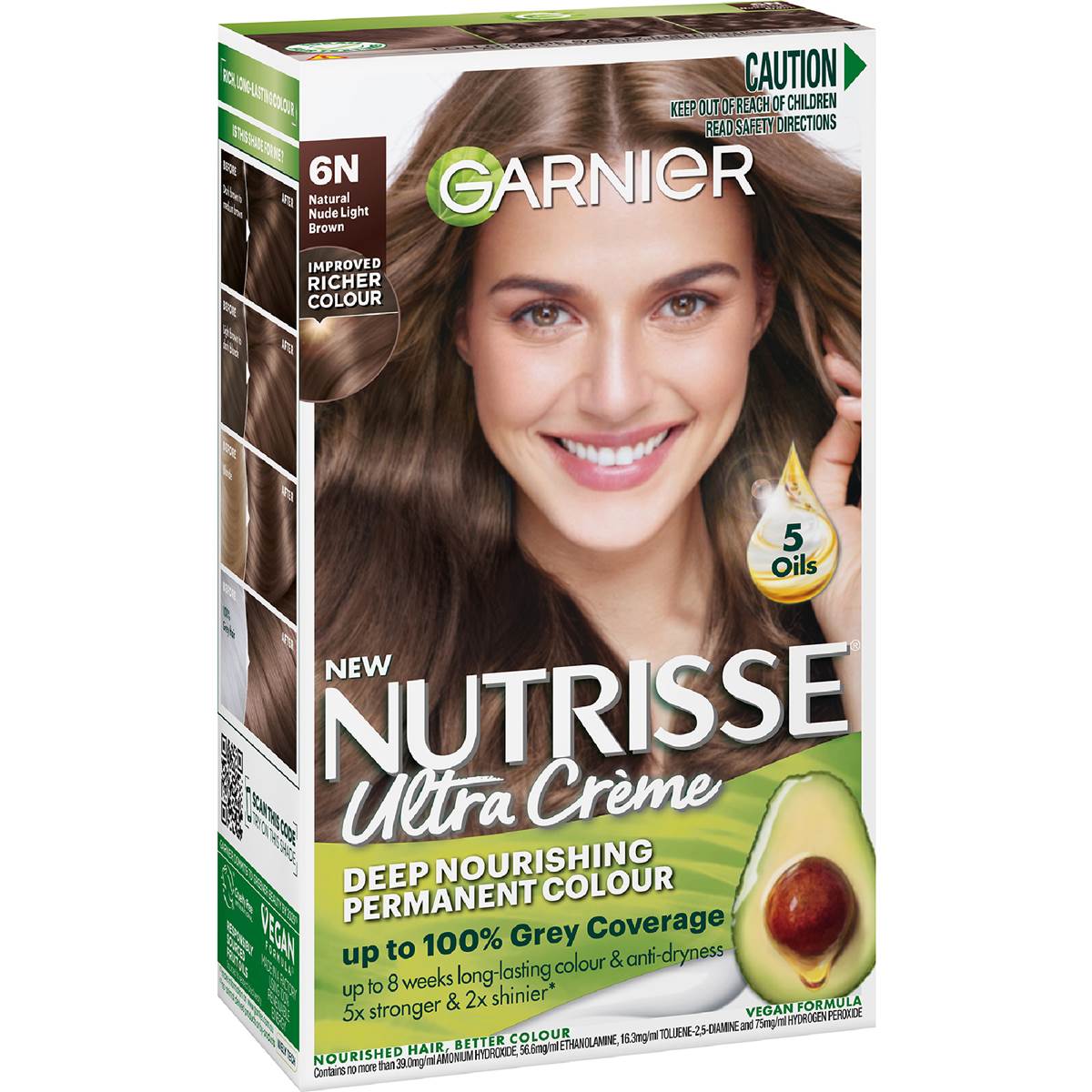 Garnier Nutrisse Hair Colour 6N Nude Light Brown each
