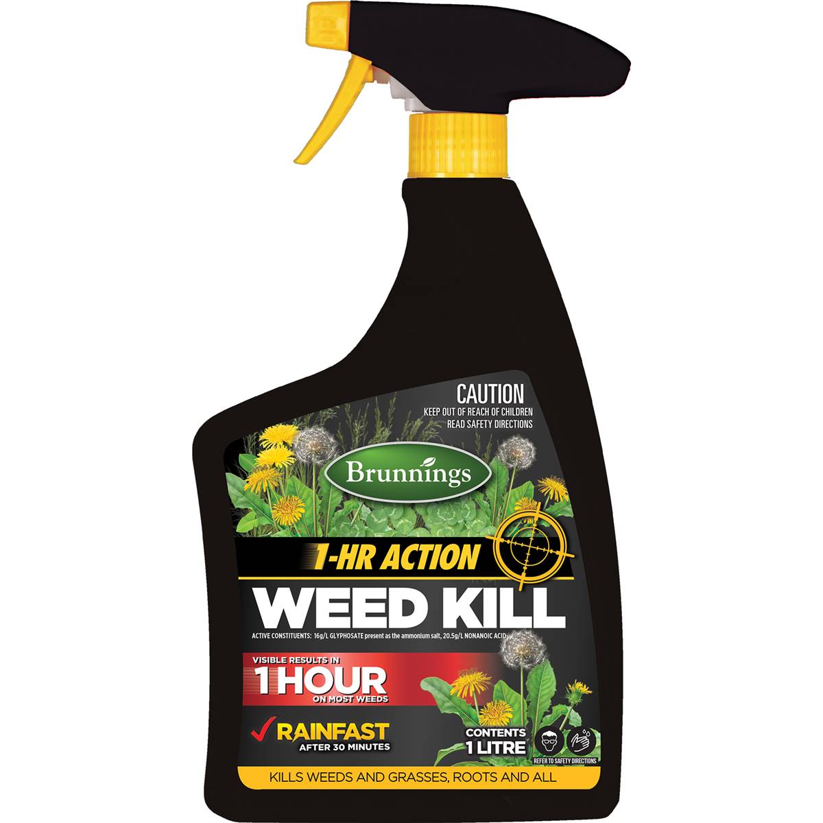 Brunnings 1 Hr Fast Action Weed Kill Spray 1L