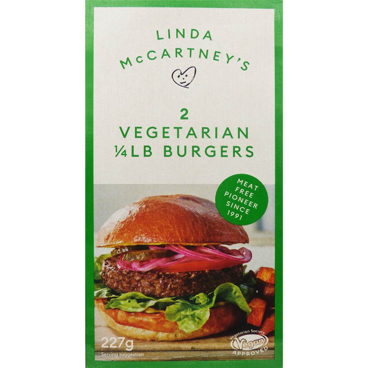 Linda Mccartney's Vegetarian Burger Patties Frozen Meal 227g