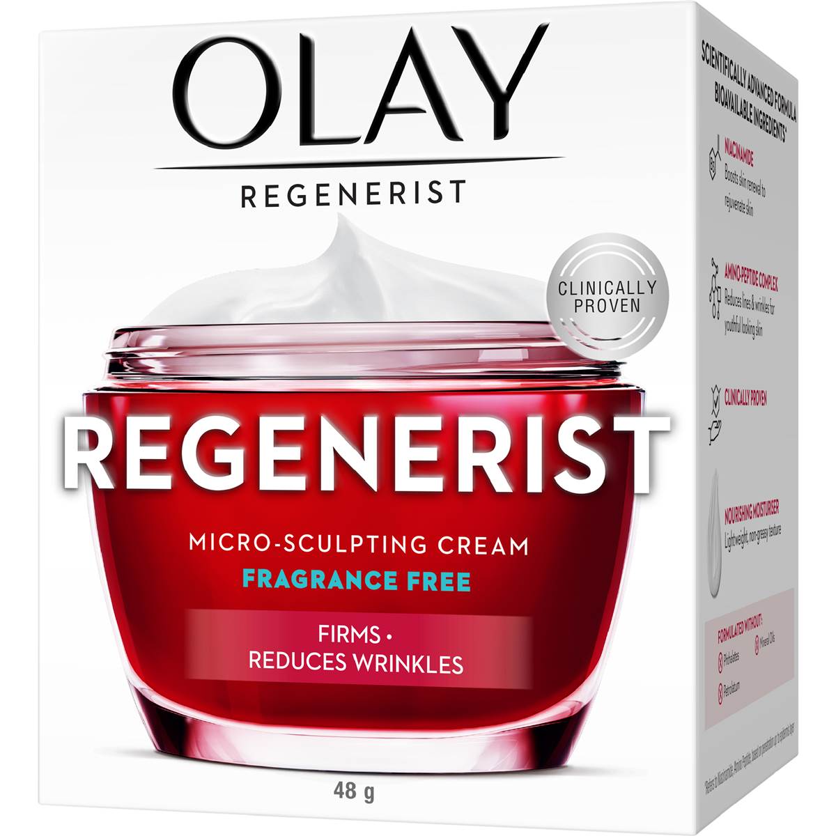 Olay Regenerist Face Cream Moisturiser Fragrance Free 48g