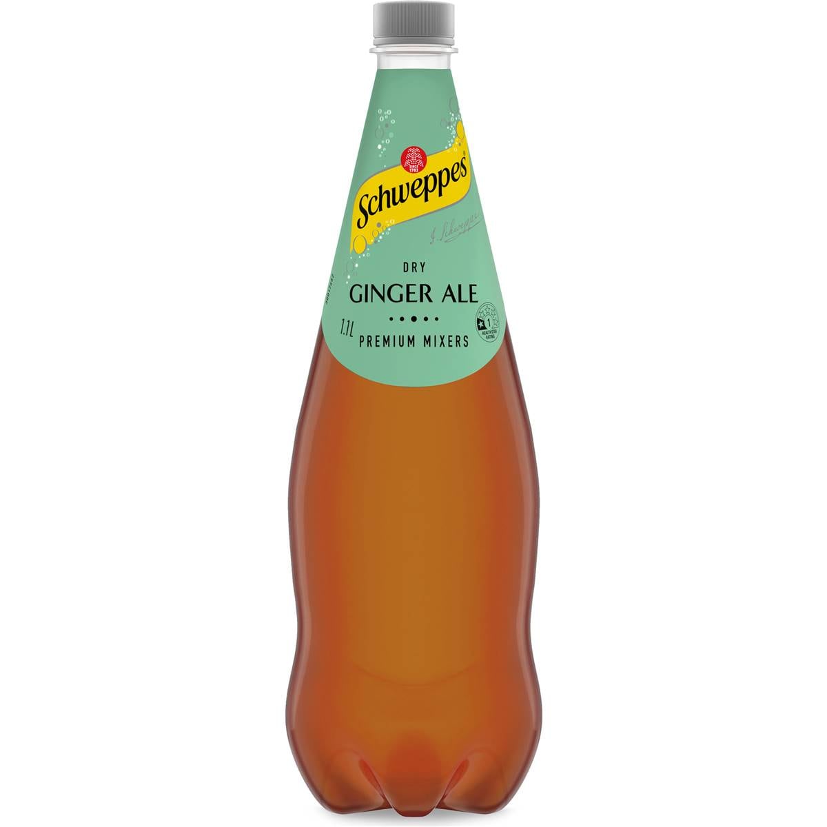 Schweppes Dry Ginger Ale Soft Drink Classic Mixers Bottle 1.1L