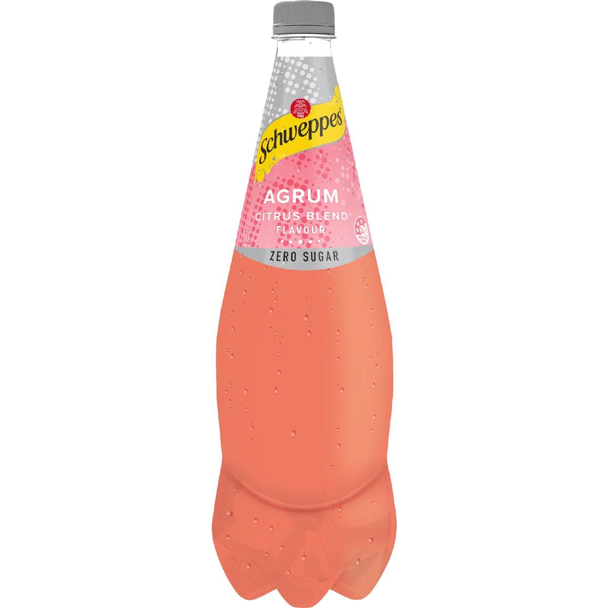 Schweppes Zero Sugar Agrum Citrus Blend Soft Drink Bottle 1.1L