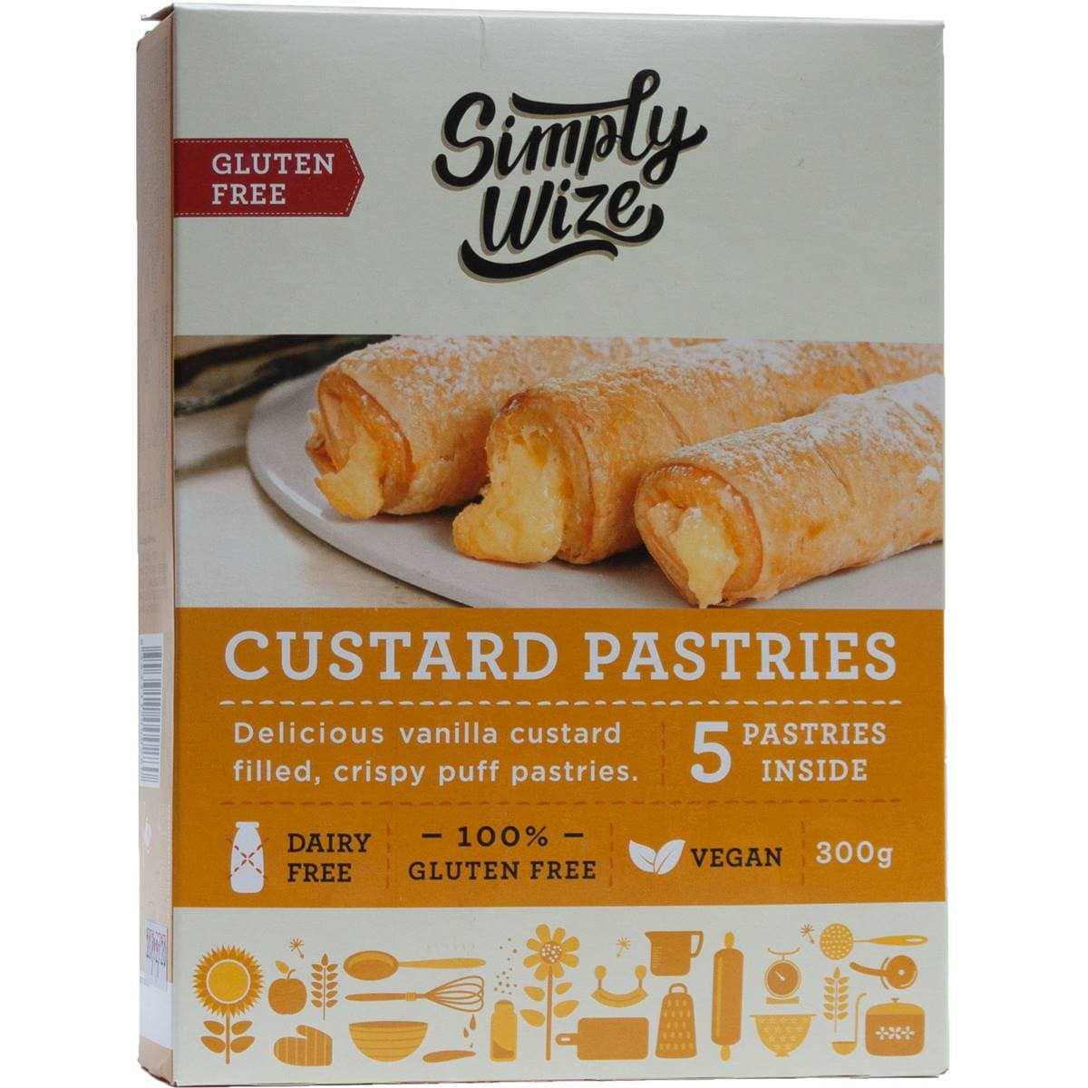 Calories in Simply Wize Gluten Free Custard Pastries calcount