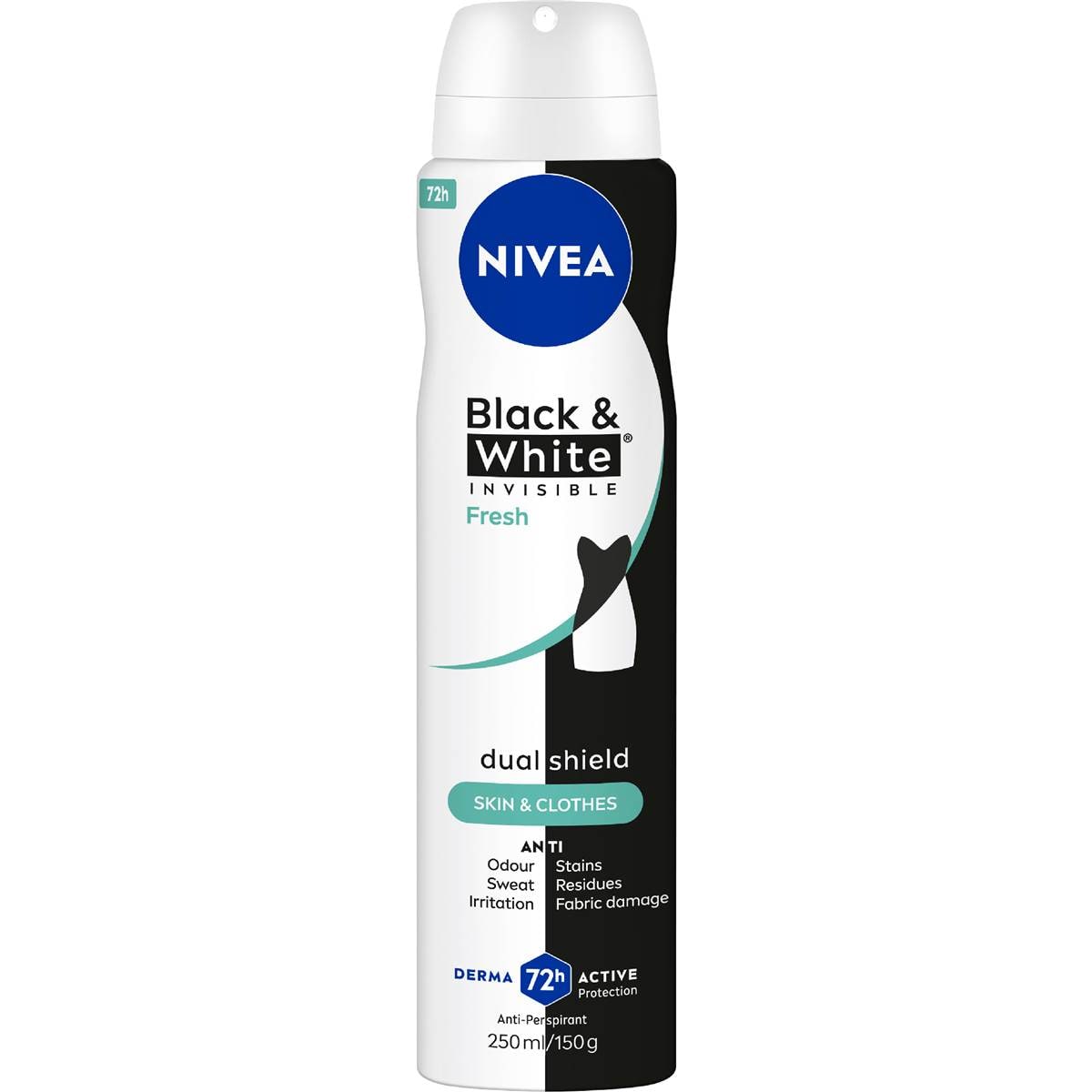 Nivea Black & White Invisible Fresh Antiperspirant Deodorant 250mL