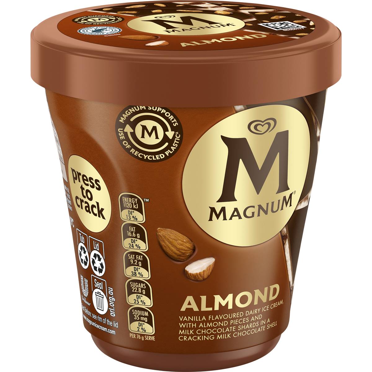 Calories In Magnum Tub Ice Cream Almond Calcount