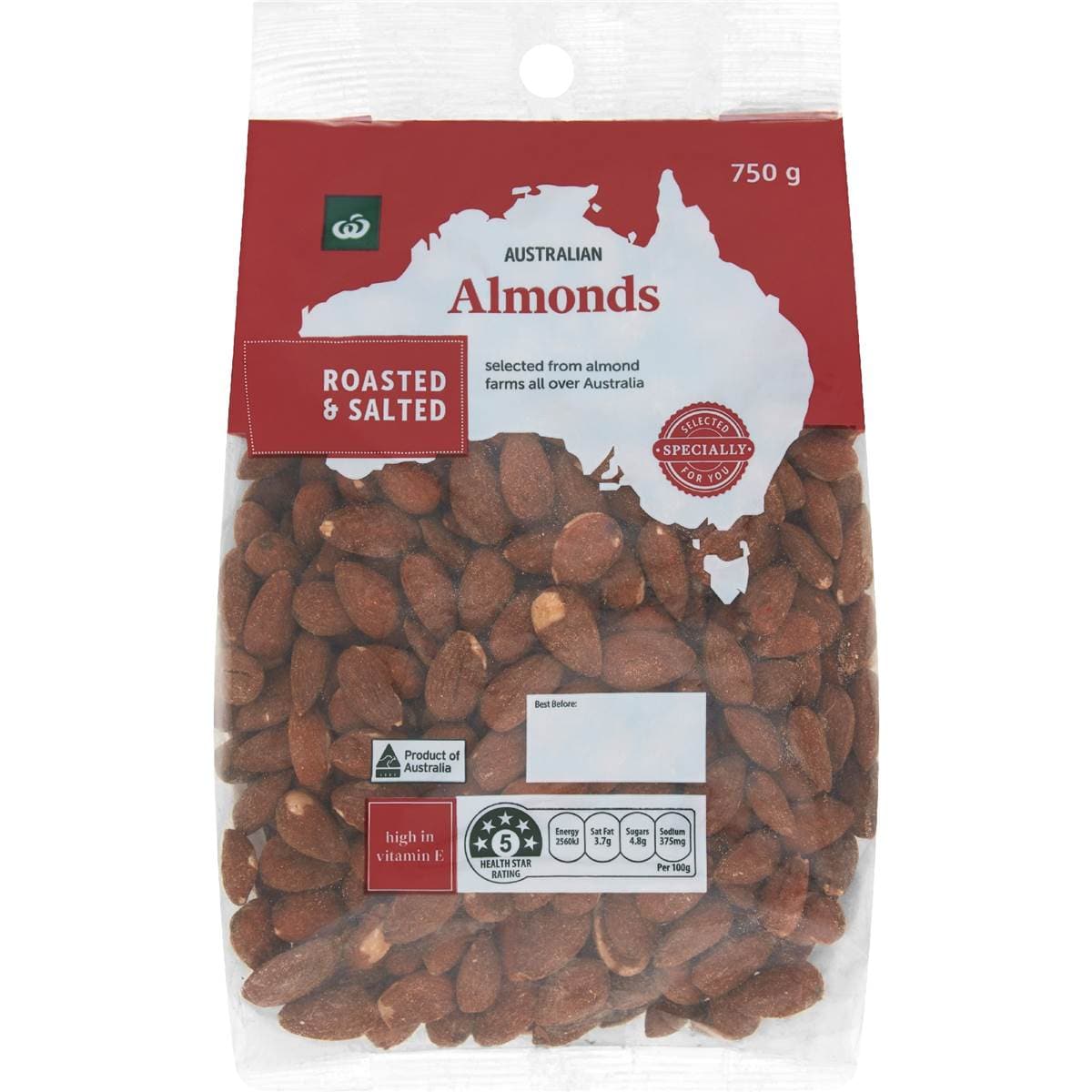 Woolworths Almond Nut Kernels Roasted & Salted
