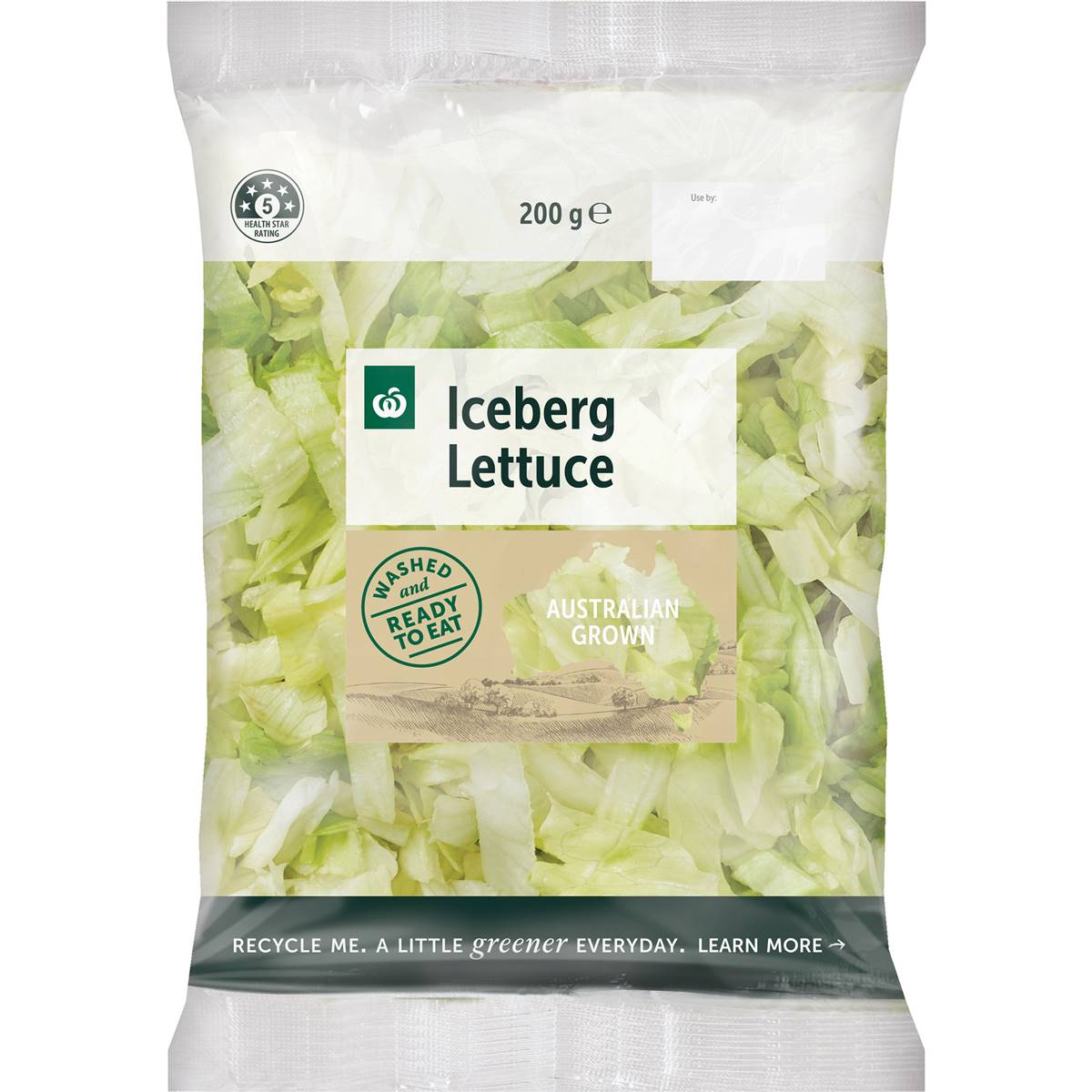 Calories in Woolworths Lettuce Iceberg Shredded Lettuce