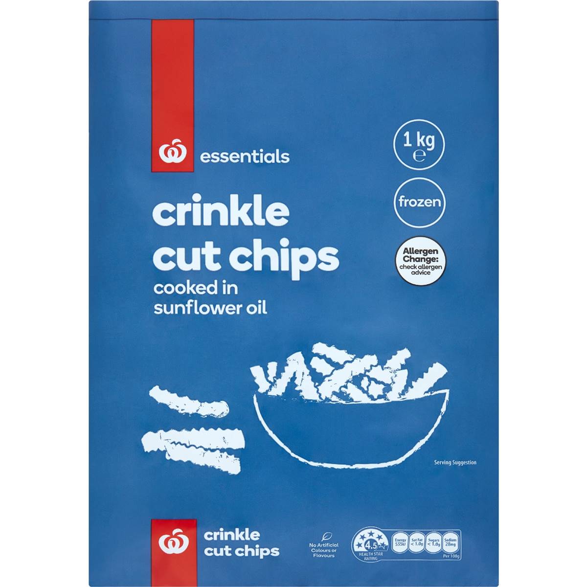 Woolworths Essentials Crinkle Cut Chips