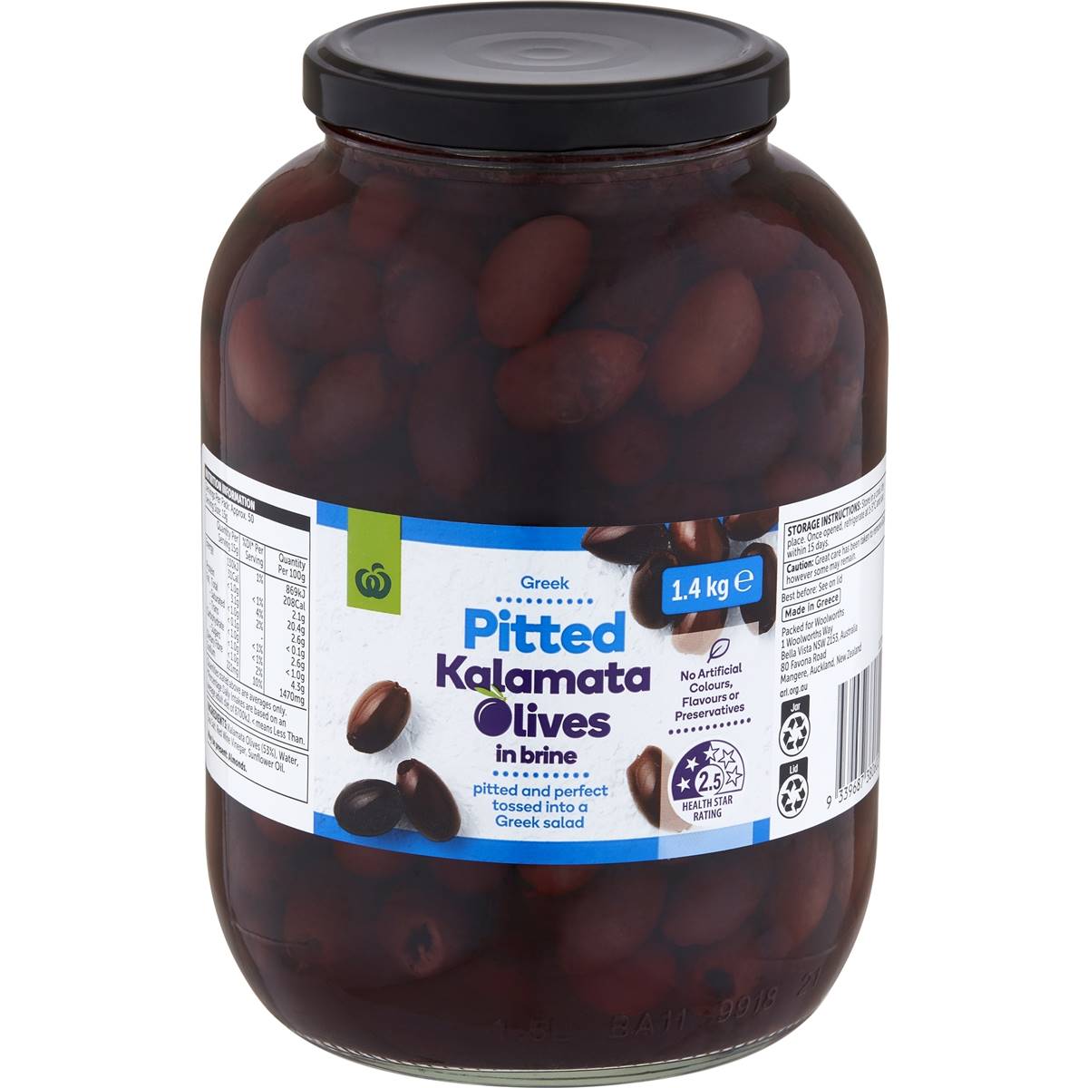 Woolworths Pitted Kalamata Olives In Brine