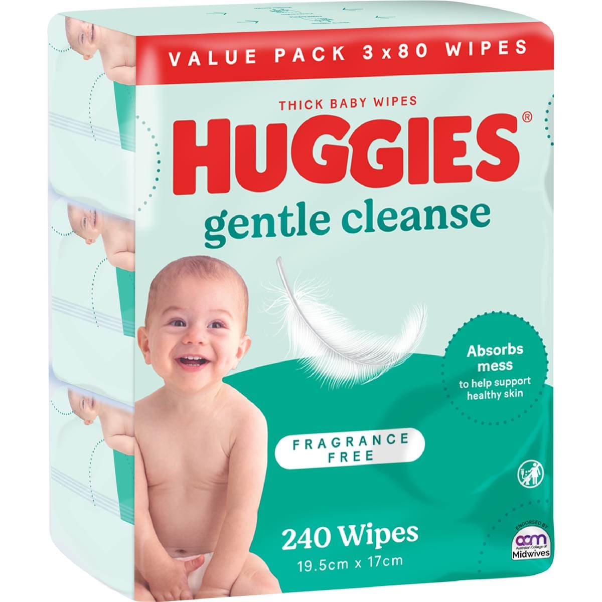 Huggies Thick Baby Wipes Fragrance Free 240 pack