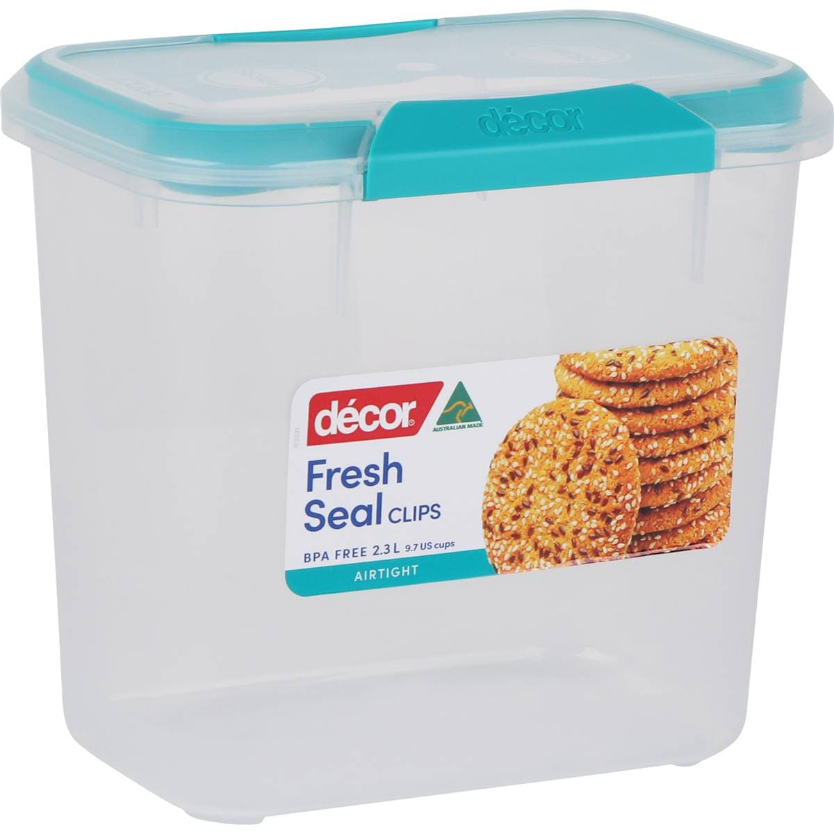 Decor Fresh Seal Clips Tall Oblong Container 2.3L each