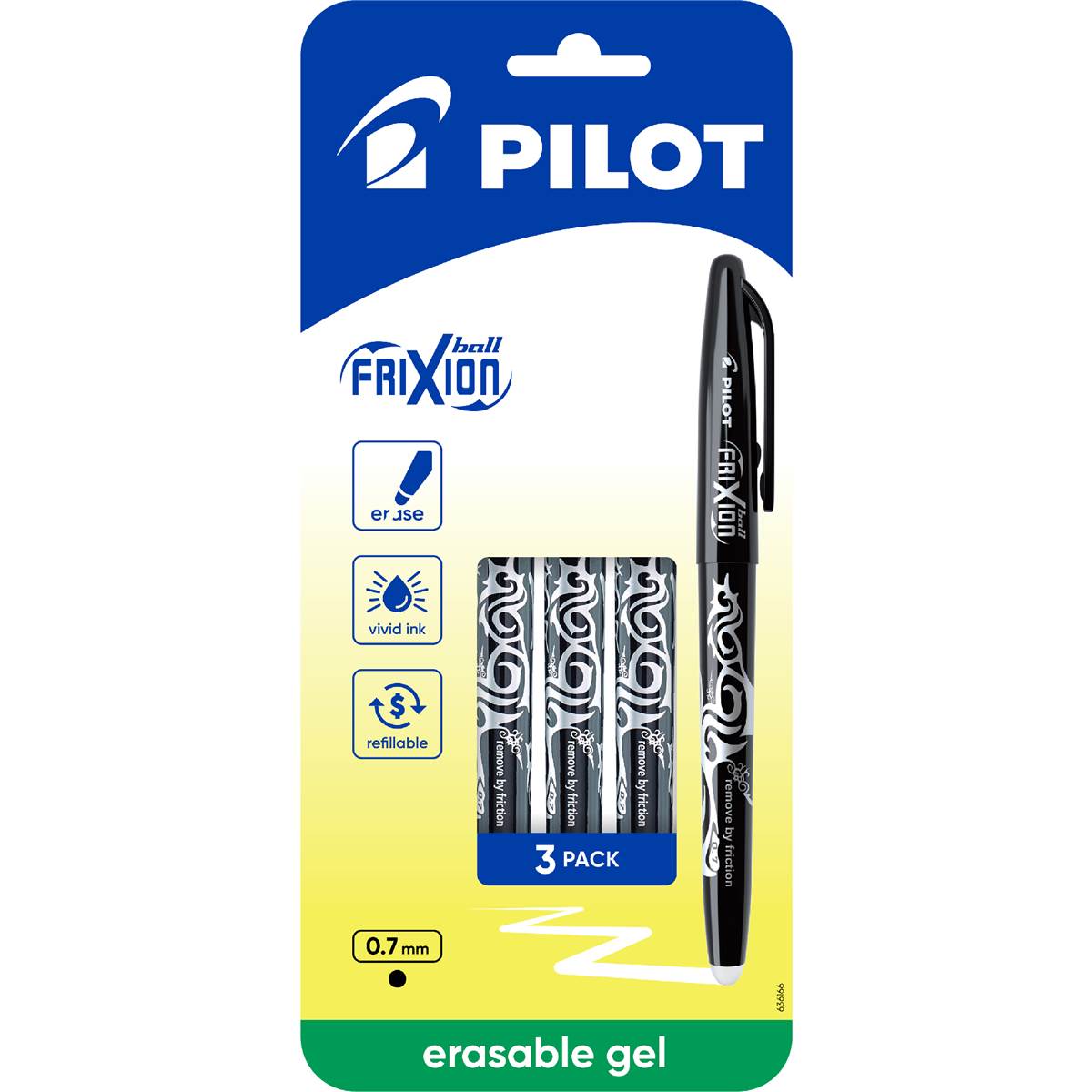 Pilot FriXion Ball Erasable Gel Pen 0.7mm Black
