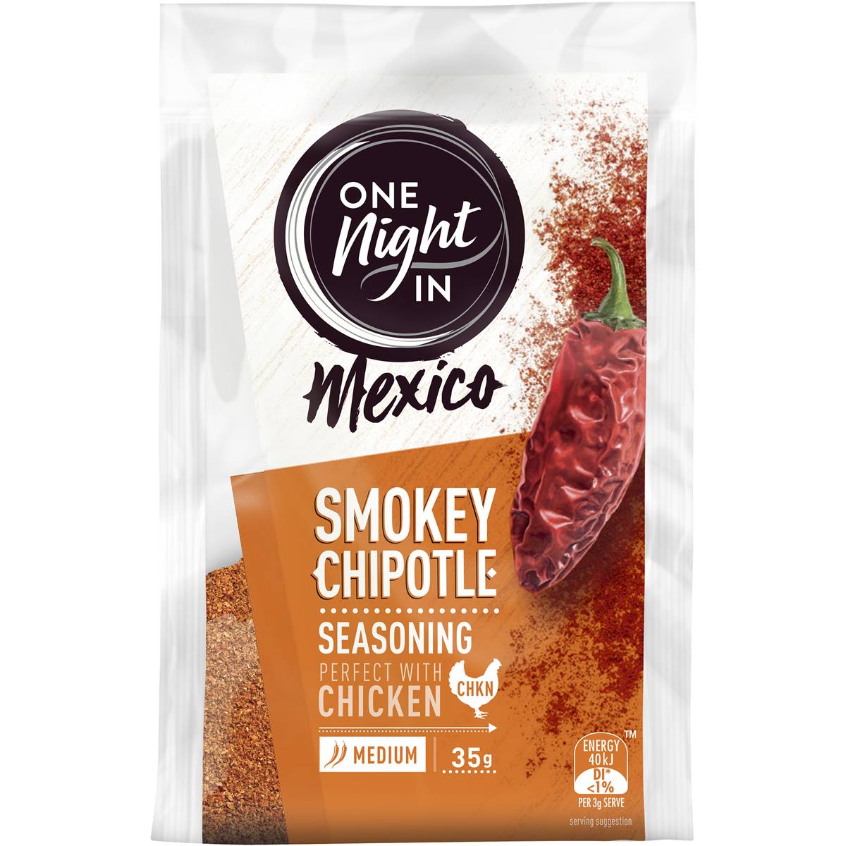 Calories in One Night In Mexico Smokey Chipotle Seasoning calcount