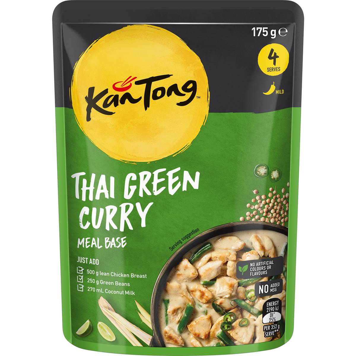 Calories in Kan Tong Thai Green Curry Meal Base Pouch calcount