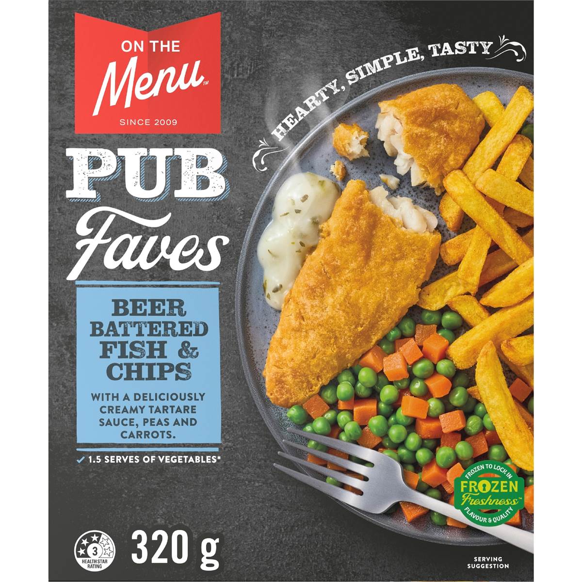 130 calories in On The Menu Beer Battered Fish & Chips (100g) calcount