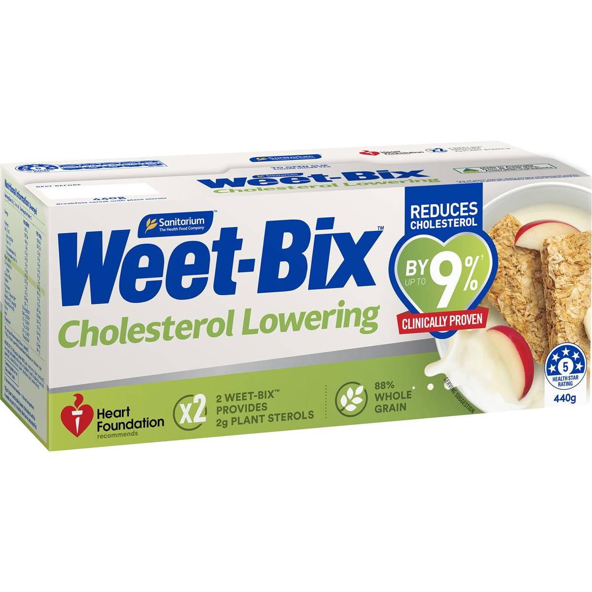 Calories in Sanitarium Weet-bix Cholesterol Lowering Breakfast Cereal
