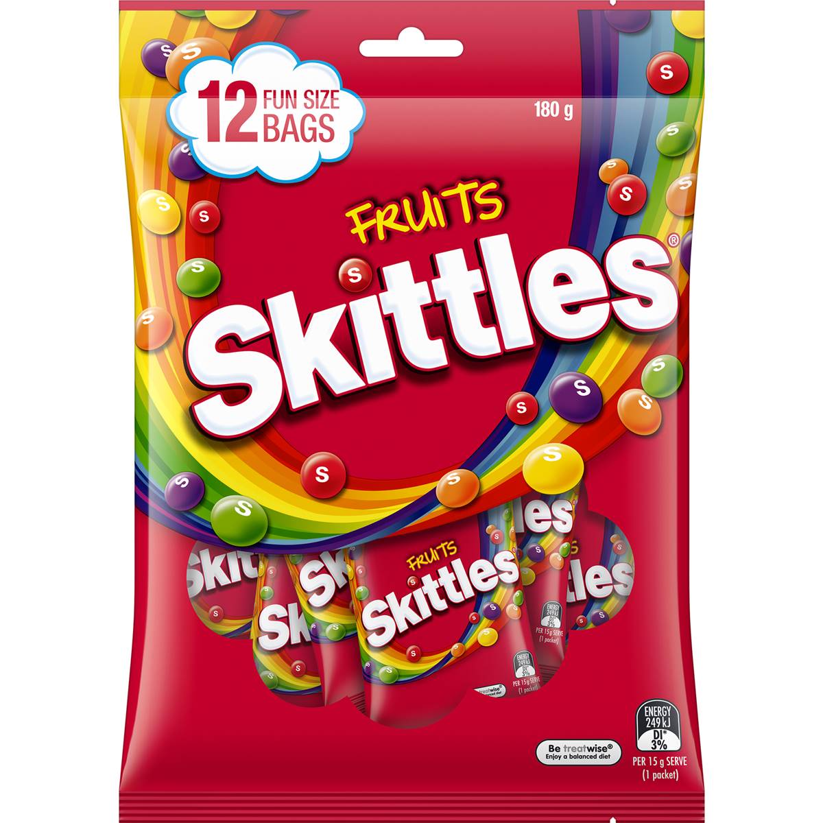Calories in Skittles Fruits Chewy Lollies Snack & Share Party Bag