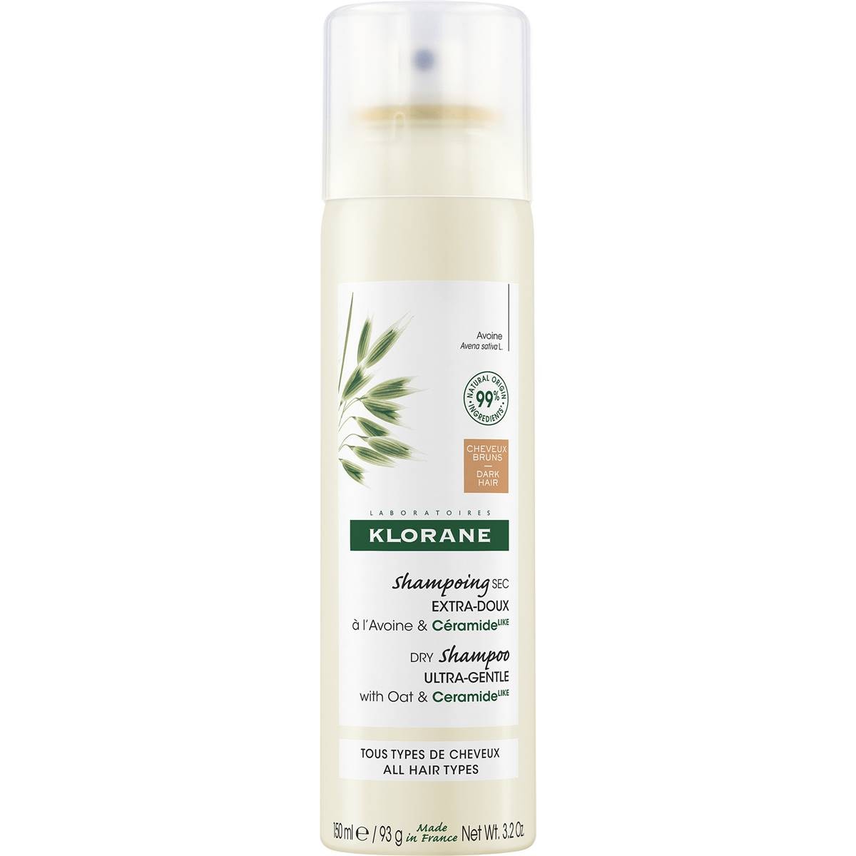 Klorane Dry Shampoo With Oat & Ceramide For Dark Hair 150mL