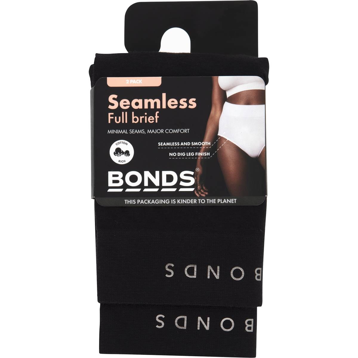 Bonds Ladies Seamless Full Brief Size 10 Assorted 2 pack