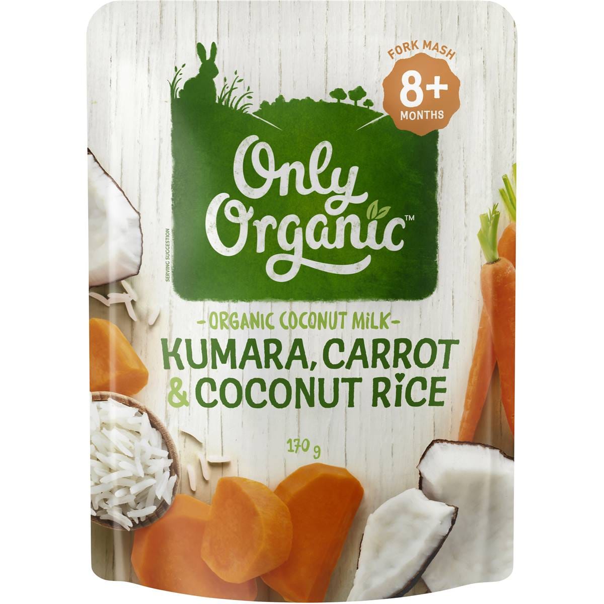Only Organic Kumara Crt & Coco Rice 170g