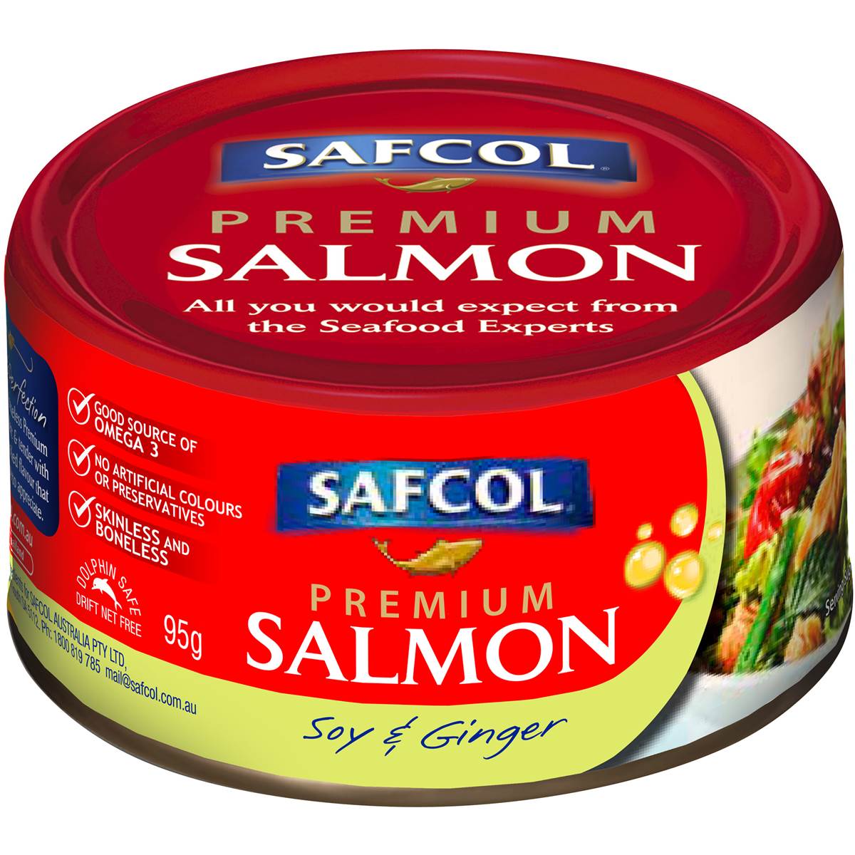 Calories in Safcol Premium Salmon Soy & Ginger