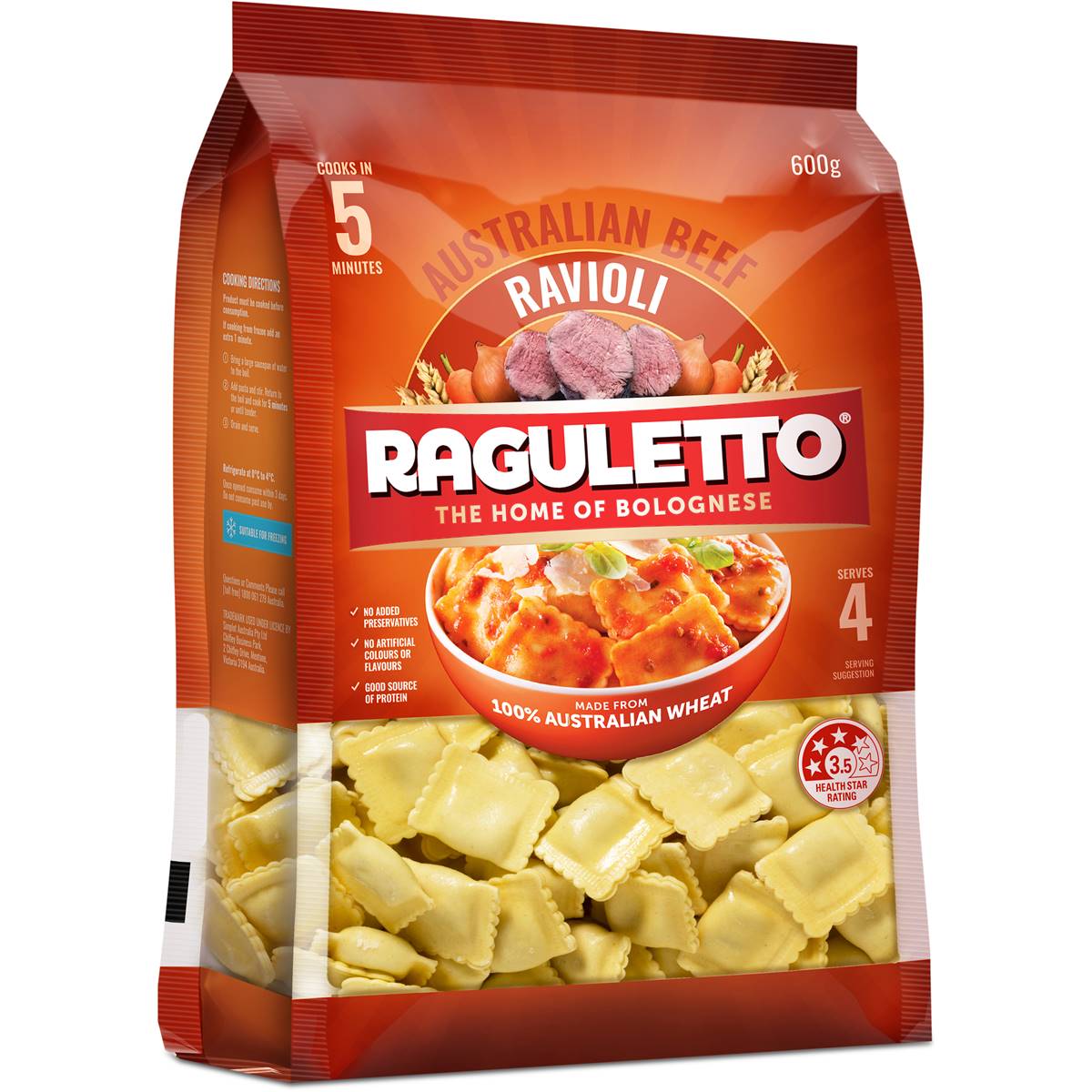 195 calories in Raguletto Beef Ravioli (100g) calcount