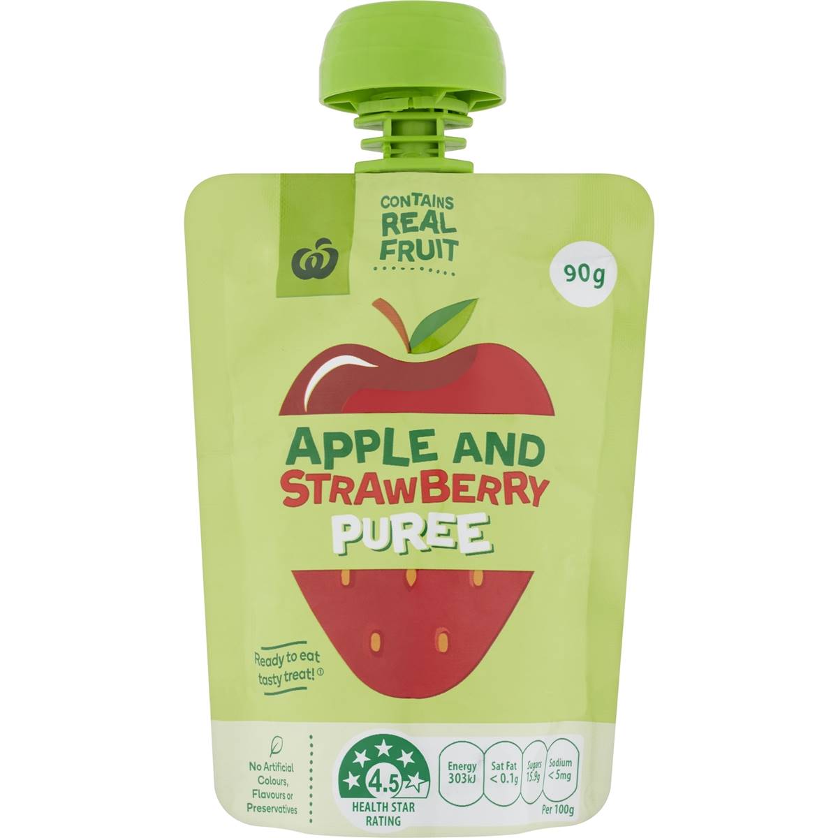 Calories in Woolworths Apple & Strawberry Puree In Pouch