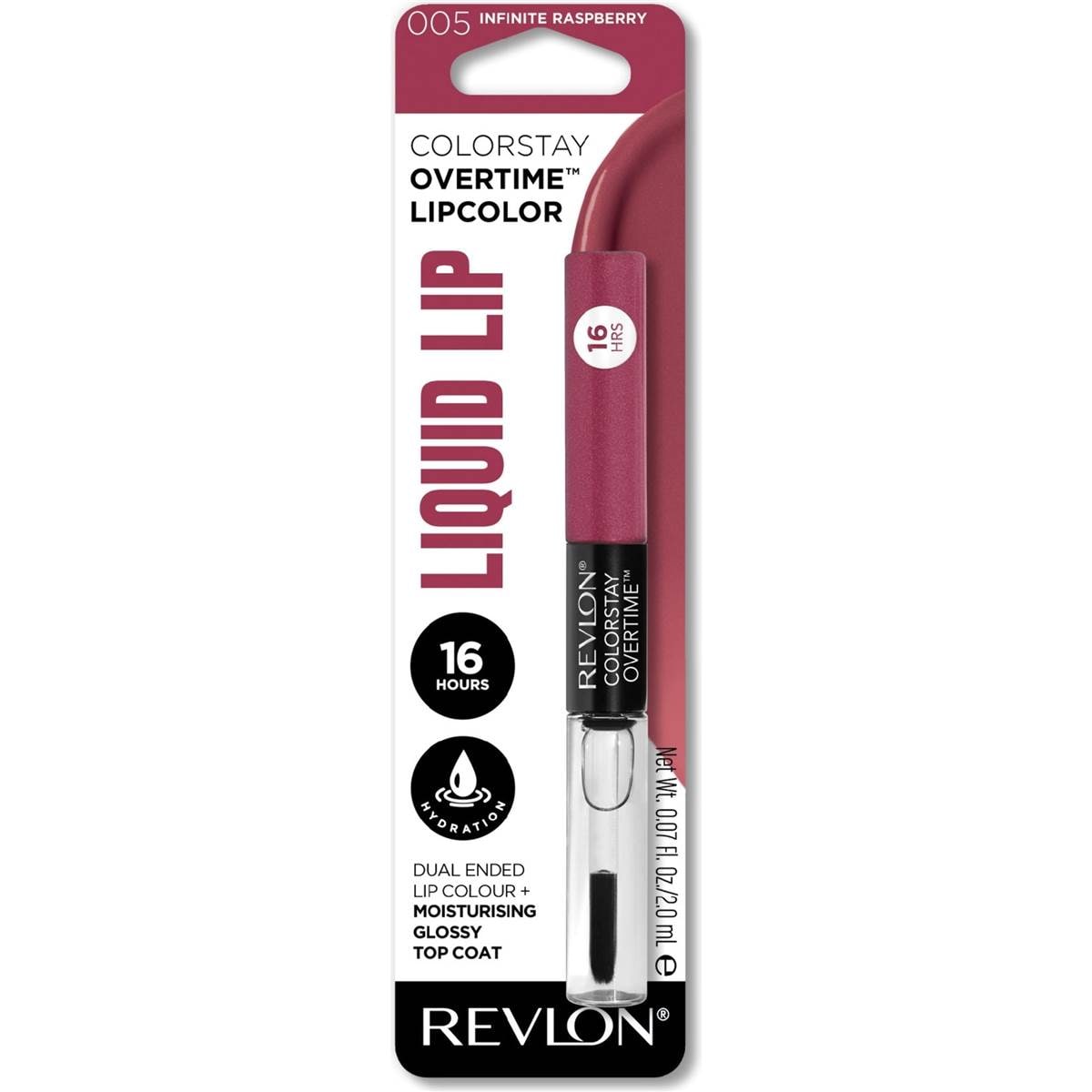Revlon Colorstay Overtime Lipcolor Infinite Raspberry Lipstick 2.0mL