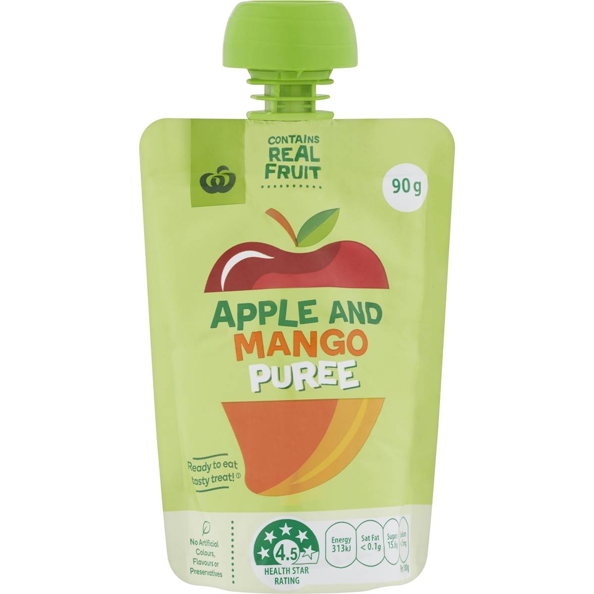 Calories in Woolworths Puree In Pouch Apple & Mango