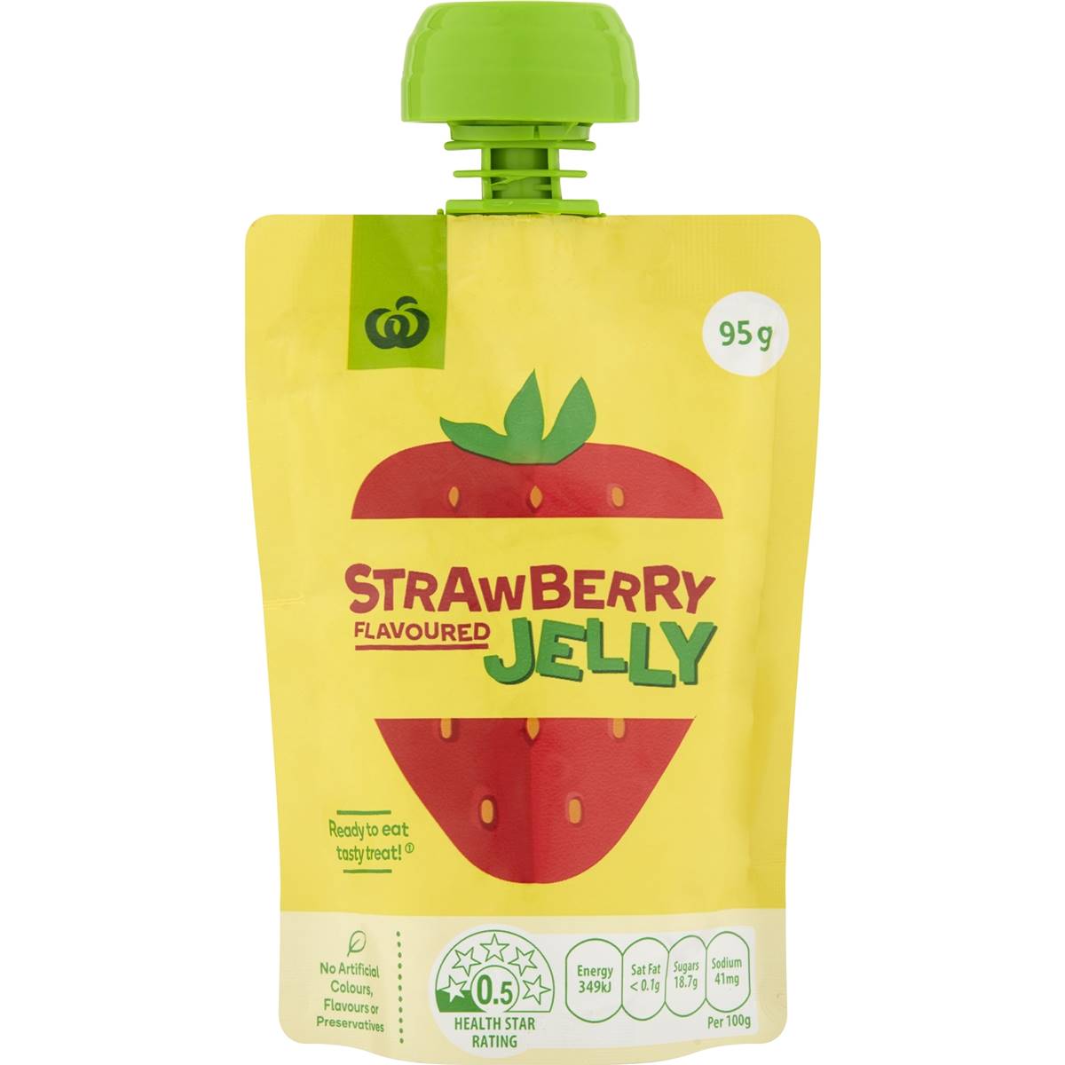 Calories in Woolworths Strawberry Flavoured Jelly In Pouch