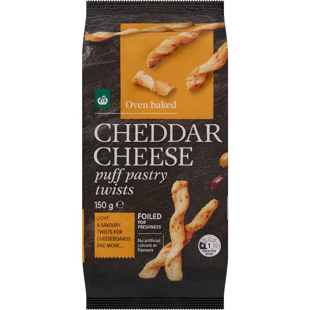 Calories in Woolworths Cheddar Cheese Puff Pastry Twists calcount