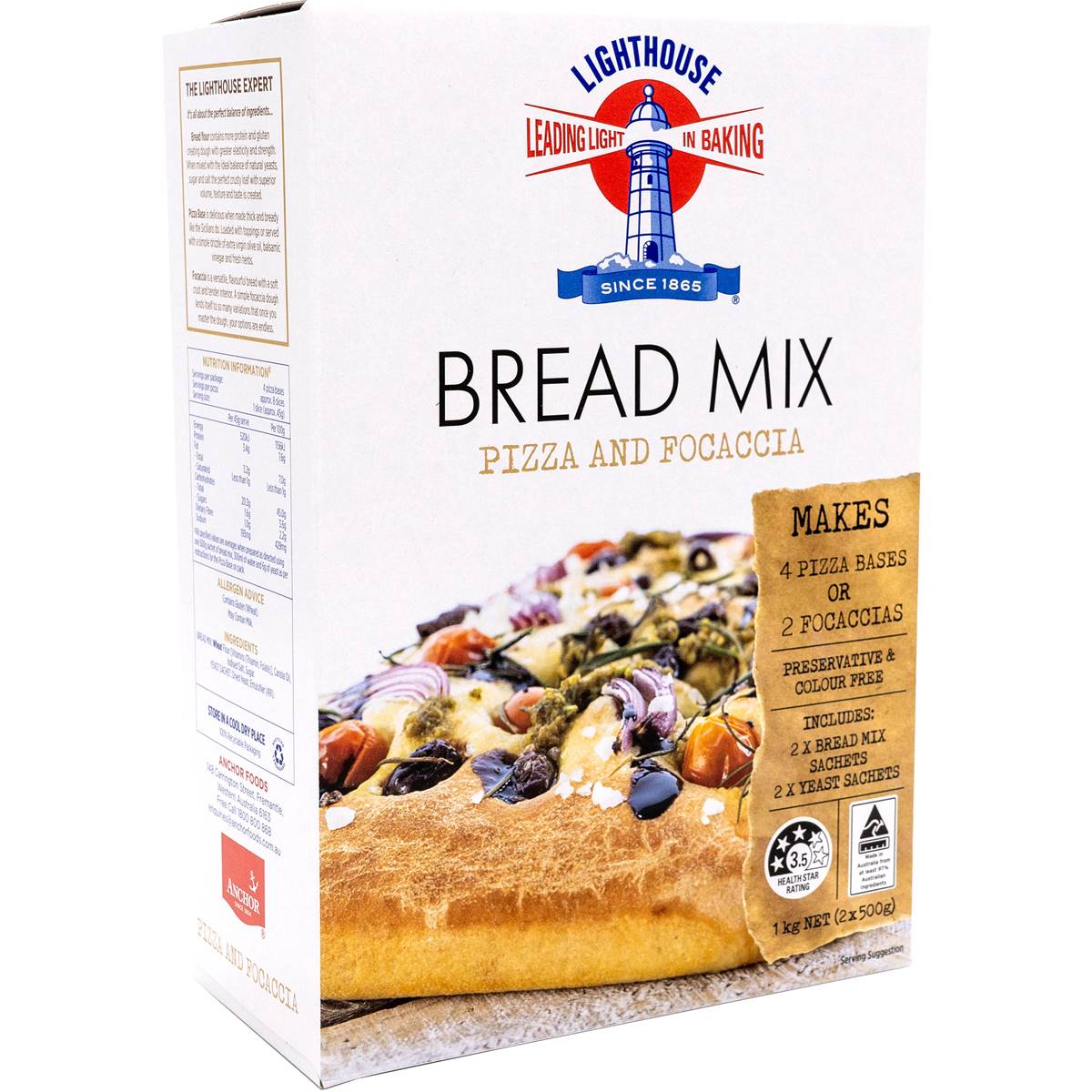 Calories in Lighthouse Pizza & Focaccia Bread Mix calcount