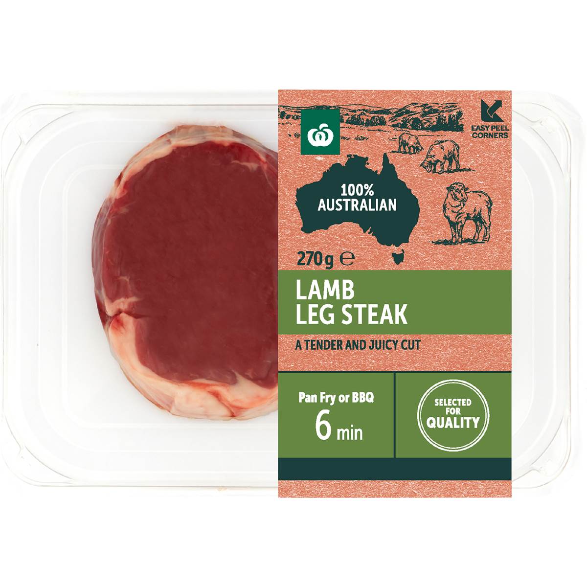 Woolworths Lamb Leg Steak 270g