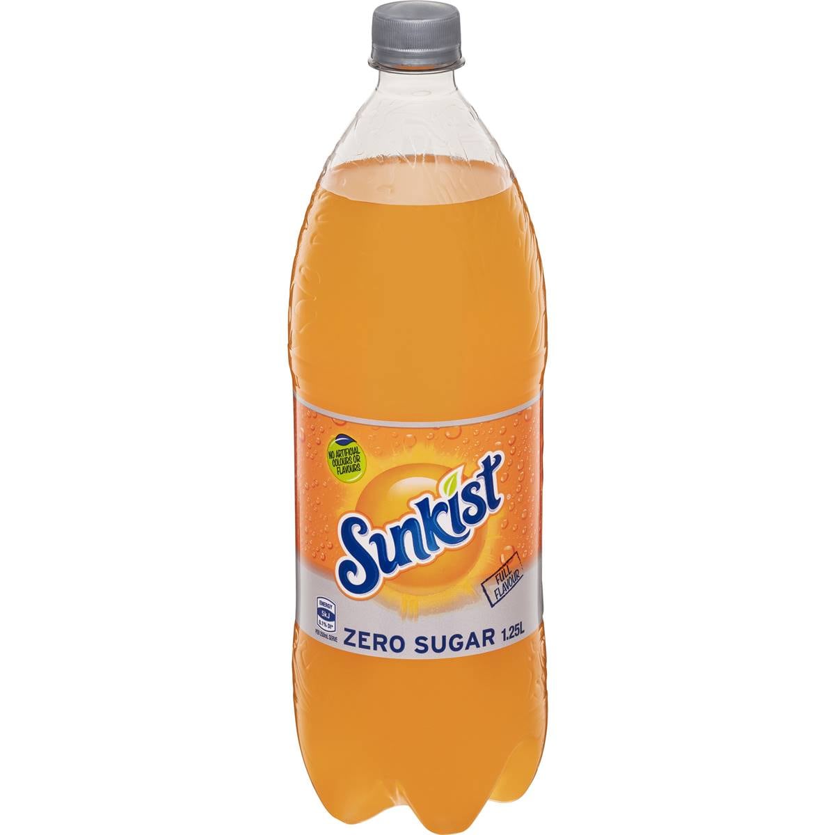 Sunkist Zero Sugar Orange Soft Drink Bottle 1.25L