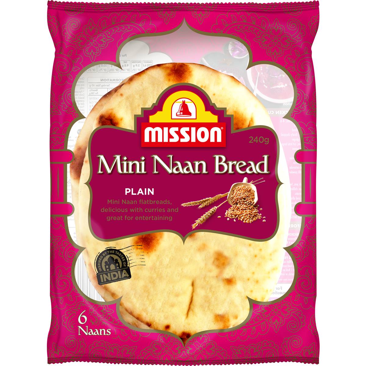Calories in Mission Mini Naan calcount