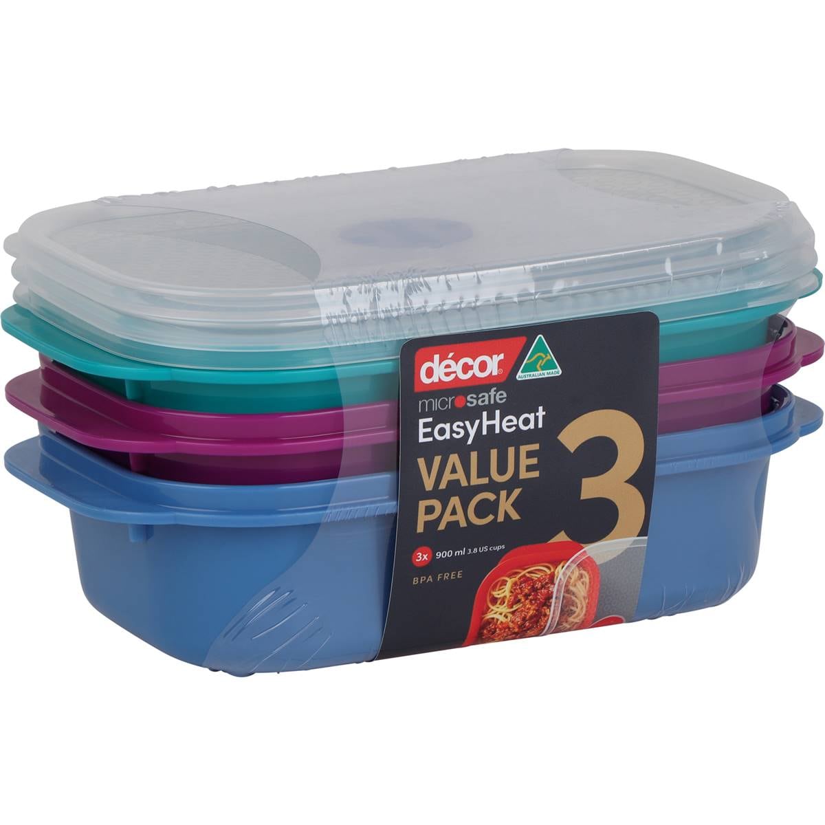 Decor Microsafe Jewel Container Set 900mL x 3 pack