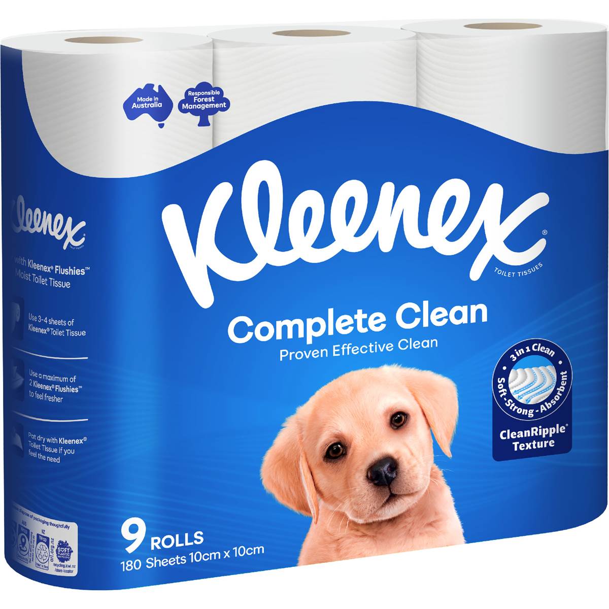 Kleenex Complete Clean Toilet Paper 9 pack